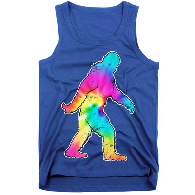 Trippy Sasquatch Tie Dye Colorful Bigfoot Tank Top