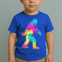 Trippy Sasquatch Tie Dye Colorful Bigfoot Toddler T-Shirt