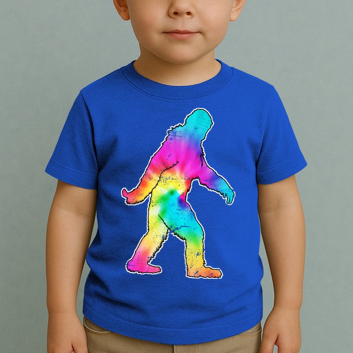Trippy Sasquatch Tie Dye Colorful Bigfoot Toddler T-Shirt