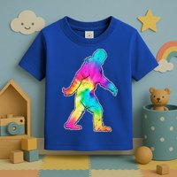 Trippy Sasquatch Tie Dye Colorful Bigfoot Toddler T-Shirt