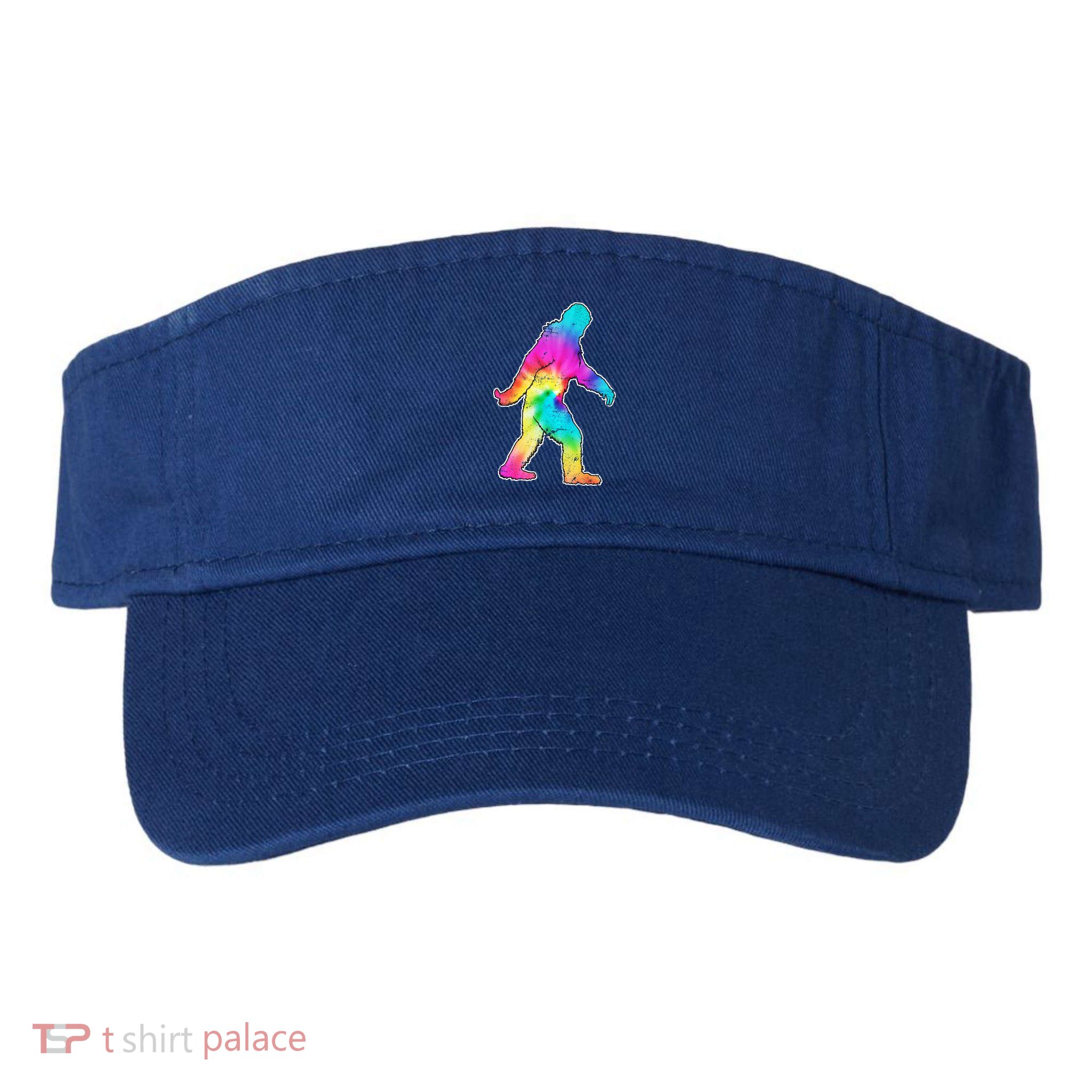 Trippy Sasquatch Tie Dye Colorful Bigfoot Visor