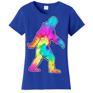 Trippy Sasquatch Tie Dye Colorful Bigfoot Women's T-Shirt