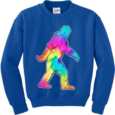 Trippy Sasquatch Tie Dye Colorful Bigfoot Kids Sweatshirt