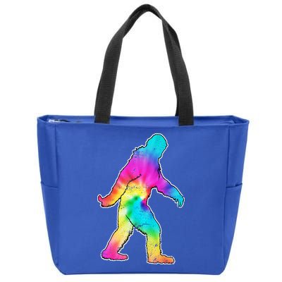 Trippy Sasquatch Tie Dye Colorful Bigfoot Zip Tote Bag