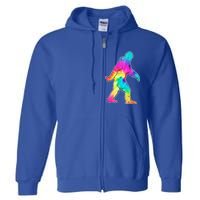 Trippy Sasquatch Tie Dye Colorful Bigfoot Full Zip Hoodie