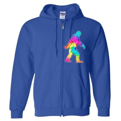 Trippy Sasquatch Tie Dye Colorful Bigfoot Full Zip Hoodie