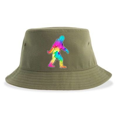 Trippy Sasquatch Tie Dye Colorful Bigfoot Sustainable Bucket Hat