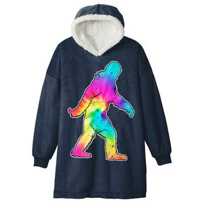 Trippy Sasquatch Tie Dye Colorful Bigfoot Hooded Wearable Blanket