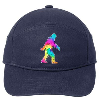 Trippy Sasquatch Tie Dye Colorful Bigfoot 7-Panel Snapback Hat