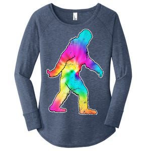 Trippy Sasquatch Tie Dye Colorful Bigfoot Women's Perfect Tri Tunic Long Sleeve Shirt