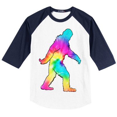 Trippy Sasquatch Tie Dye Colorful Bigfoot Baseball Sleeve Shirt