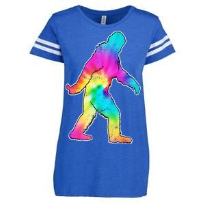 Trippy Sasquatch Tie Dye Colorful Bigfoot Enza Ladies Jersey Football T-Shirt