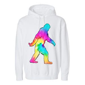 Trippy Sasquatch Tie Dye Colorful Bigfoot Garment-Dyed Fleece Hoodie