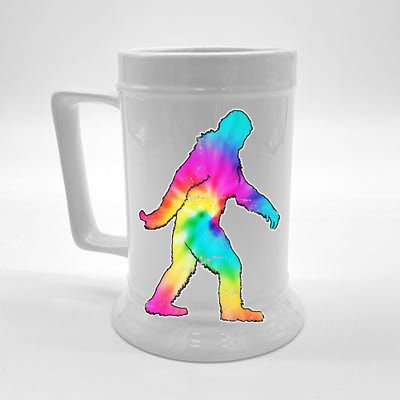 Trippy Sasquatch Tie Dye Colorful Bigfoot Beer Stein