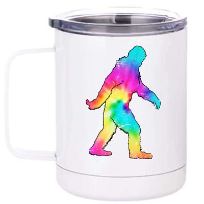 Trippy Sasquatch Tie Dye Colorful Bigfoot 12 oz Stainless Steel Tumbler Cup