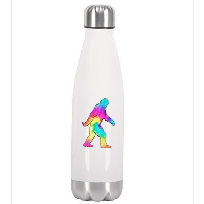 Trippy Sasquatch Tie Dye Colorful Bigfoot Stainless Steel Insulated Water Bottle