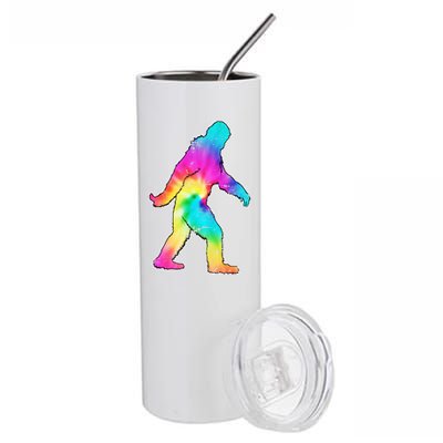 Trippy Sasquatch Tie Dye Colorful Bigfoot Stainless Steel Tumbler