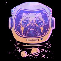 Trippy Space Colors Astronaut Pug Dog Mug