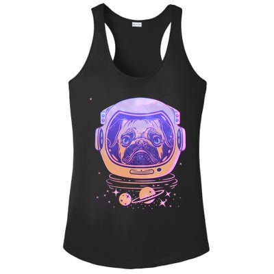 Trippy Space Colors Astronaut Pug Dog Ladies PosiCharge Competitor Racerback Tank