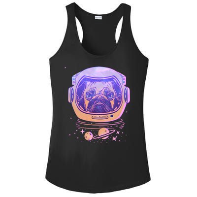 Trippy Space Colors Astronaut Pug Dog Ladies PosiCharge Competitor Racerback Tank