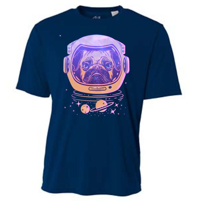 Trippy Space Colors Astronaut Pug Dog Cooling Performance Crew T-Shirt