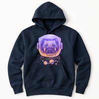 Trippy Space Colors Astronaut Pug Dog Hoodie