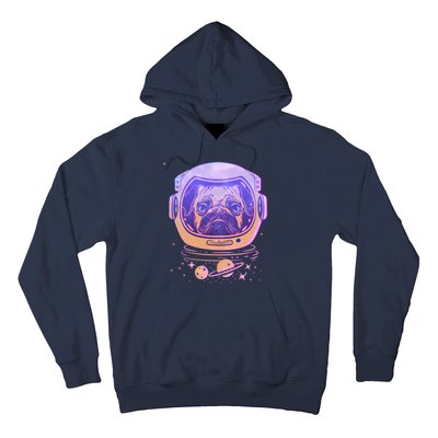 Trippy Space Colors Astronaut Pug Dog Hoodie