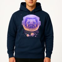 Trippy Space Colors Astronaut Pug Dog Hoodie
