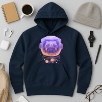 Trippy Space Colors Astronaut Pug Dog Hoodie