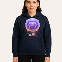 Trippy Space Colors Astronaut Pug Dog Hoodie