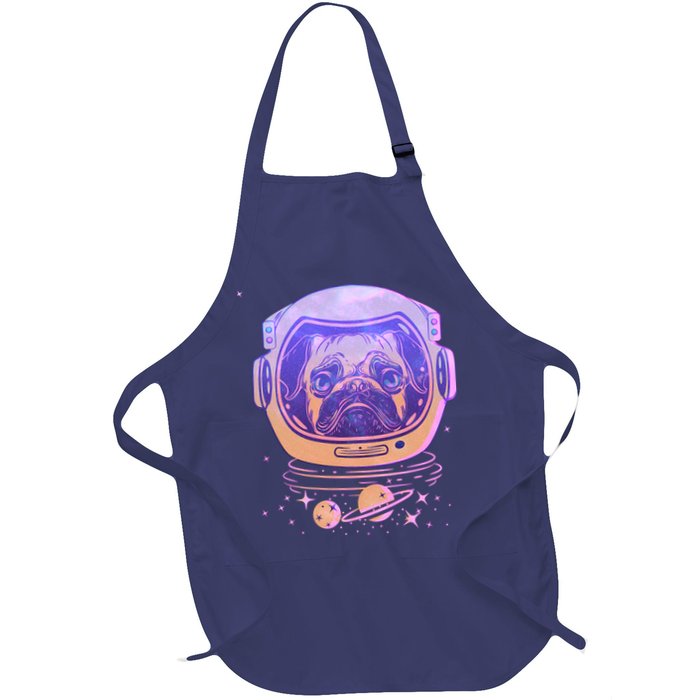 Trippy Space Colors Astronaut Pug Dog Apron