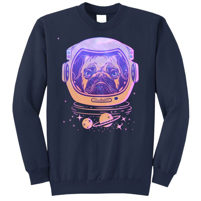 Trippy Space Colors Astronaut Pug Dog Sweatshirt