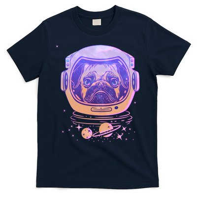 Trippy Space Colors Astronaut Pug Dog T-Shirt
