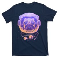 Trippy Space Colors Astronaut Pug Dog T-Shirt