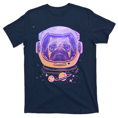 Trippy Space Colors Astronaut Pug Dog T-Shirt