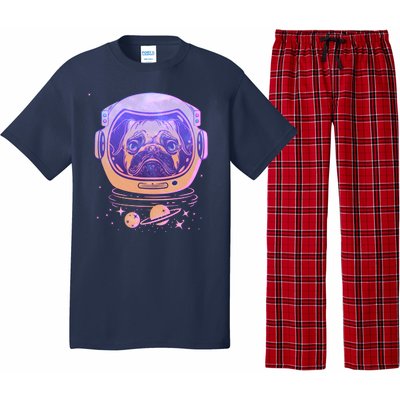 Trippy Space Colors Astronaut Pug Dog Pajama Set