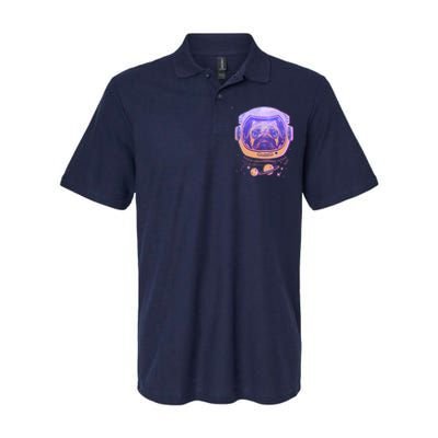 Trippy Space Colors Astronaut Pug Dog Softstyle Adult Sport Polo