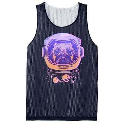 Trippy Space Colors Astronaut Pug Dog Mesh Reversible Basketball Jersey Tank