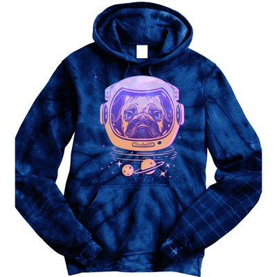 Trippy Space Colors Astronaut Pug Dog Tie Dye Hoodie