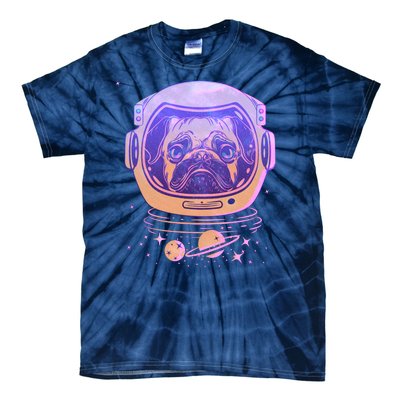 Trippy Space Colors Astronaut Pug Dog Tie-Dye T-Shirt