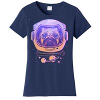 Trippy Space Colors Astronaut Pug Dog Women's T-Shirt