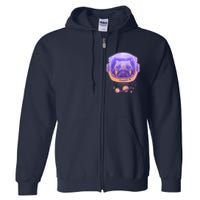 Trippy Space Colors Astronaut Pug Dog Full Zip Hoodie