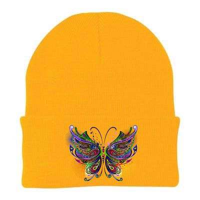 Trippy Variegated Butterfly Knit Cap Winter Beanie