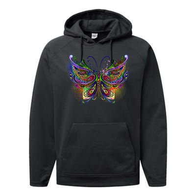 Trippy Variegated Butterfly Performance Fleece Hoodie