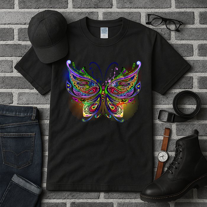 Trippy Variegated Butterfly Tall T-Shirt