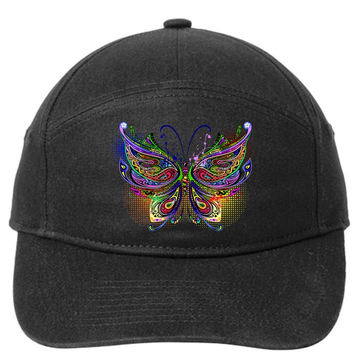 Trippy Variegated Butterfly 7-Panel Snapback Hat