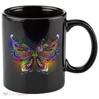 Trippy Variegated Butterfly 11oz C Handle Ceramic Mug