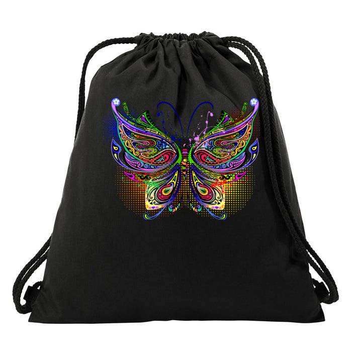 Trippy Variegated Butterfly Drawstring Bag