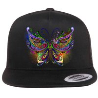 Trippy Variegated Butterfly Flat Bill Trucker Hat