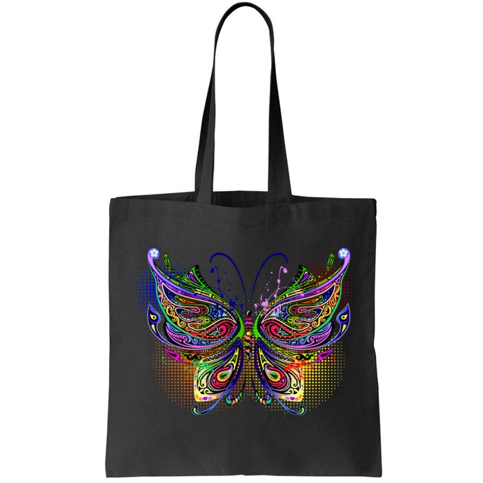 Trippy Variegated Butterfly Tote Bag